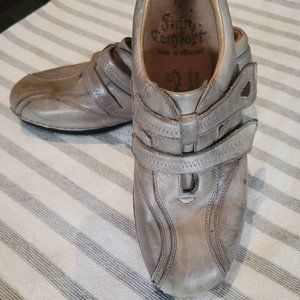 Finn Comfort Double Velcro Strap Leather Shoe